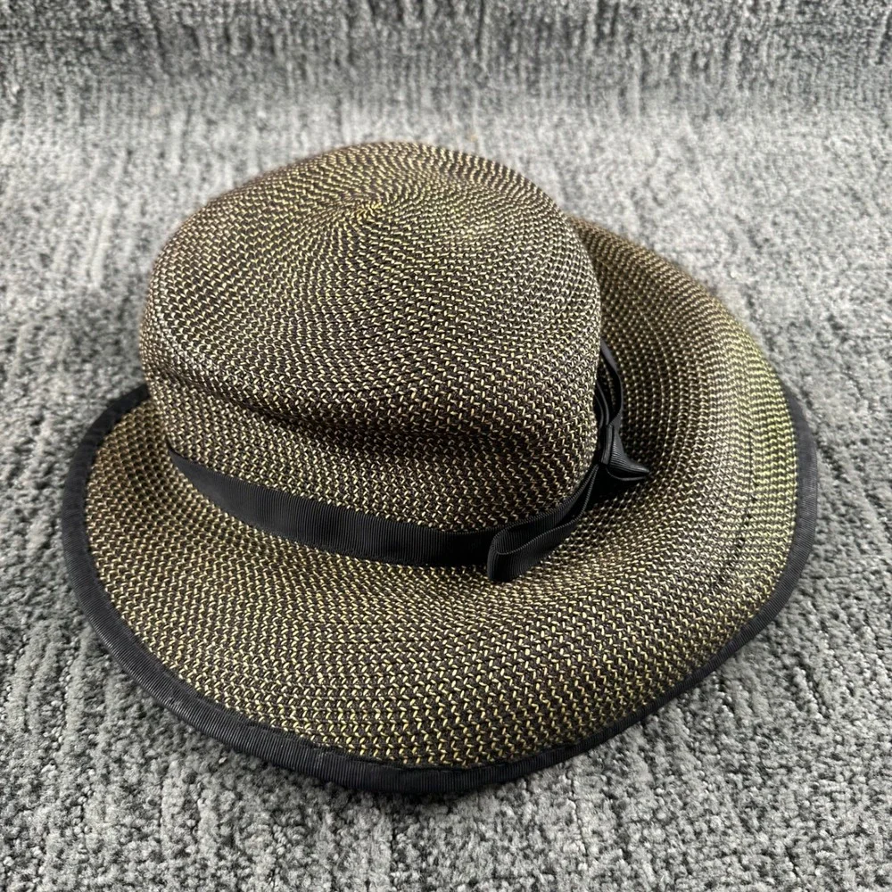 Eric Javits Squishee Packable Sun Hat Made in USA Woven Straw Look Designer - Picture 2 of 9